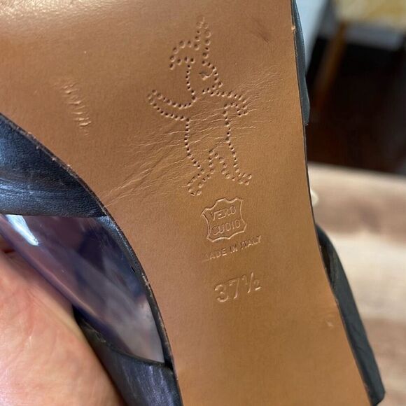 Marni Womens Block High‎ Heel Slingback Platform Sandals Black Size 37.5/7 - Picture 10 of 13